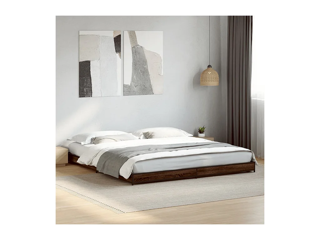 Cadre de lit sans matelas chêne marron 200x200 cm
