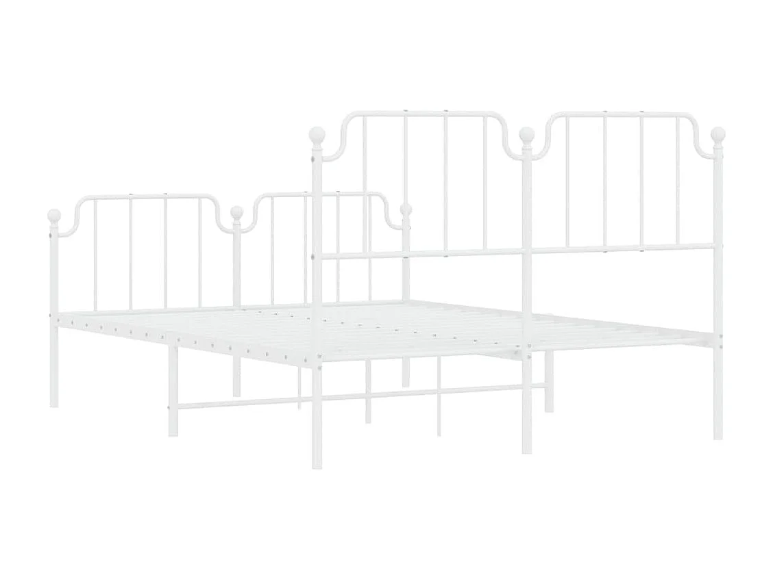Bedframe met hoofd- en voeteneinde metaal wit 140x190 cm