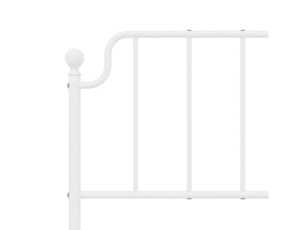 Cadre de lit métal sans matelas et pied de lit blanc 140x190 cm