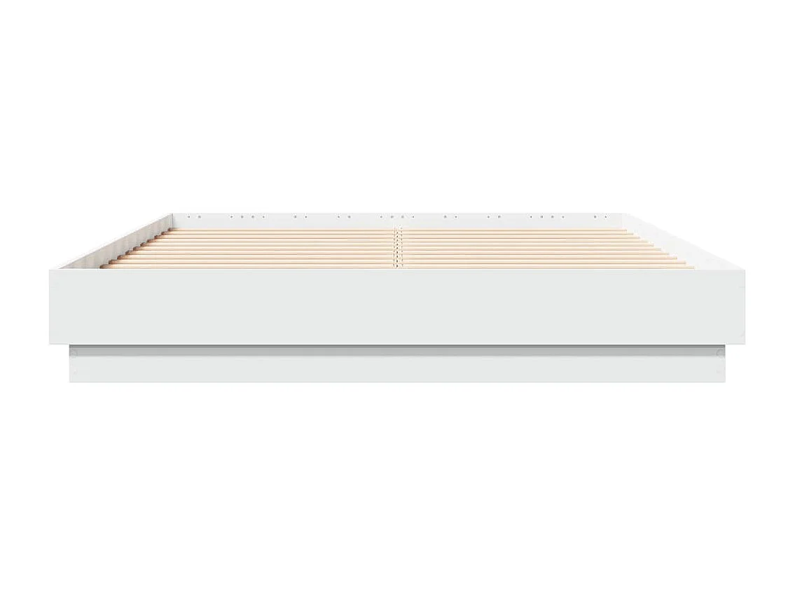 Cadre de lit avec LED sans matelas blanc 120x190 cm