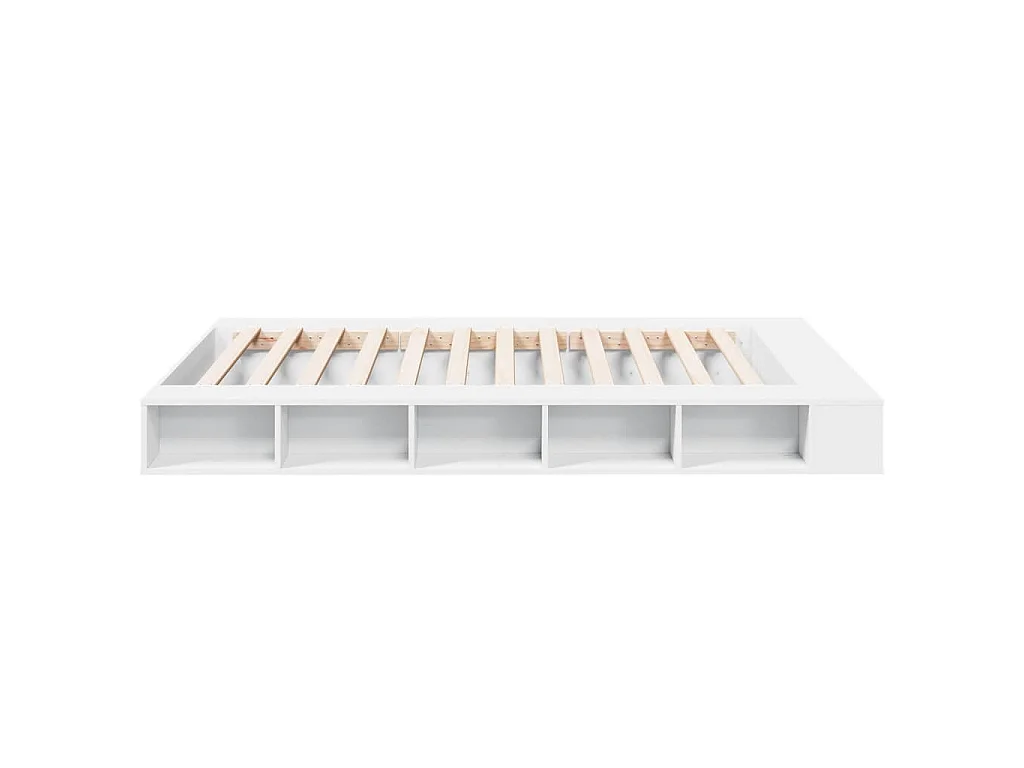 Bedframe bewerkt hout wit 140x200 cm