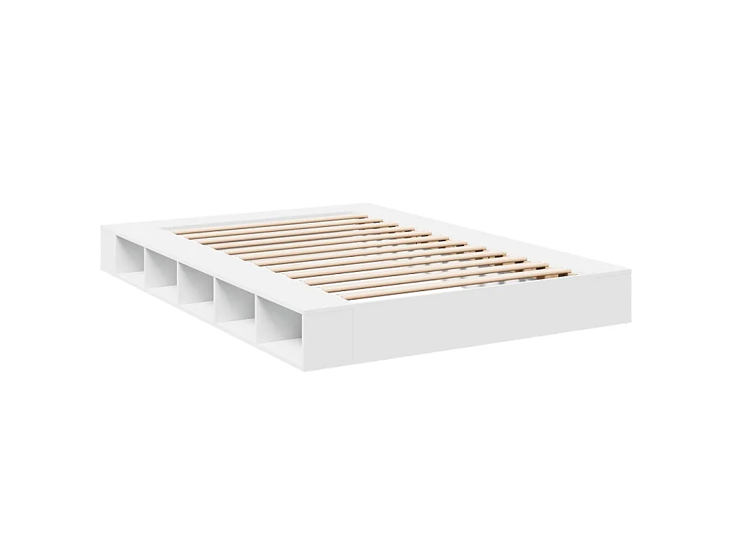 Bedframe bewerkt hout wit 140x200 cm