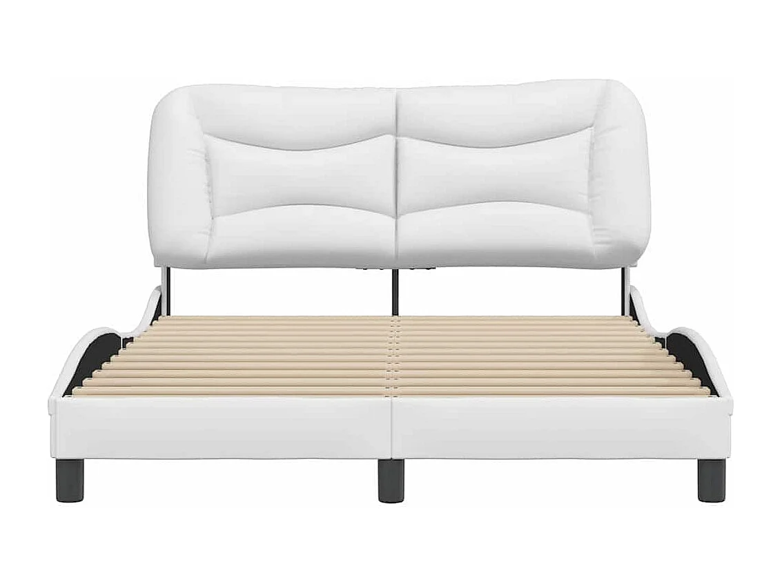 Cadre de lit sans matelas Hvar blanc 140x200 cm similicuir