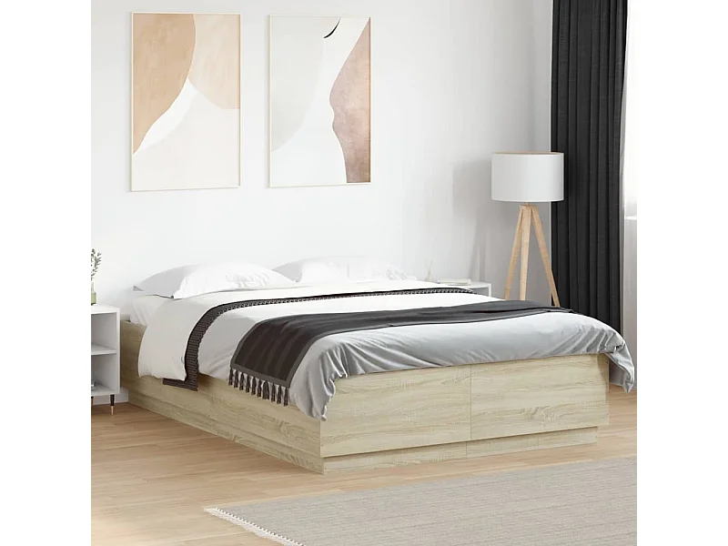 Cadre de lit sans matelas chêne sonoma 150x200 cm