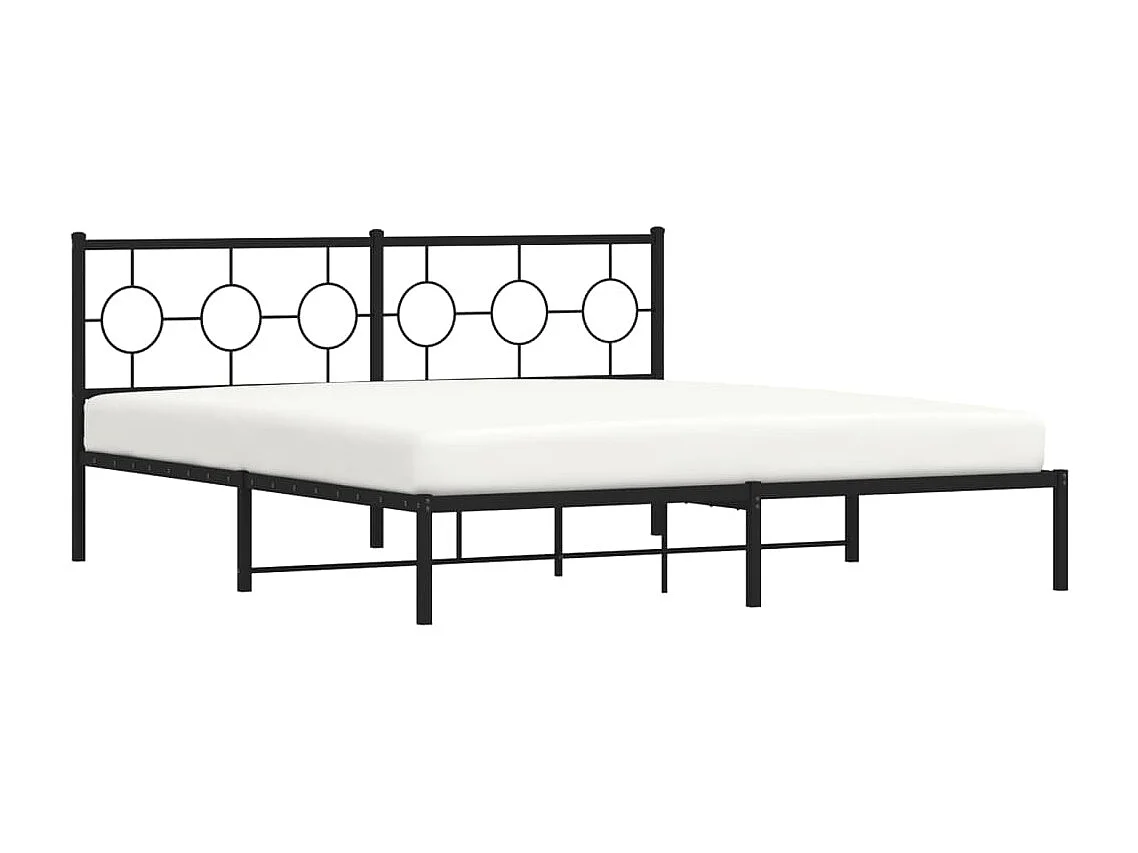 Estrutura de cama em metal com cabeceira 180x200 cm preto