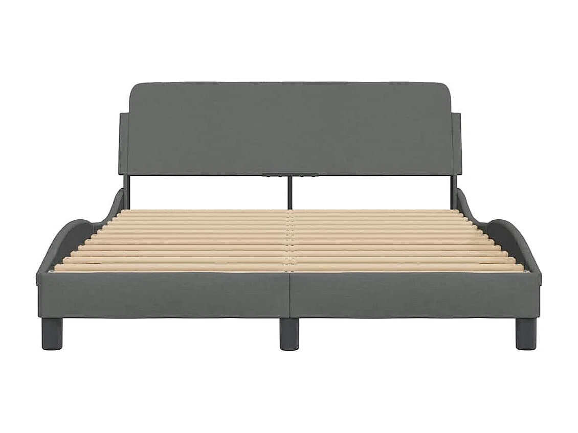Cadre de lit Dover gris foncé 140x200 cm tissu