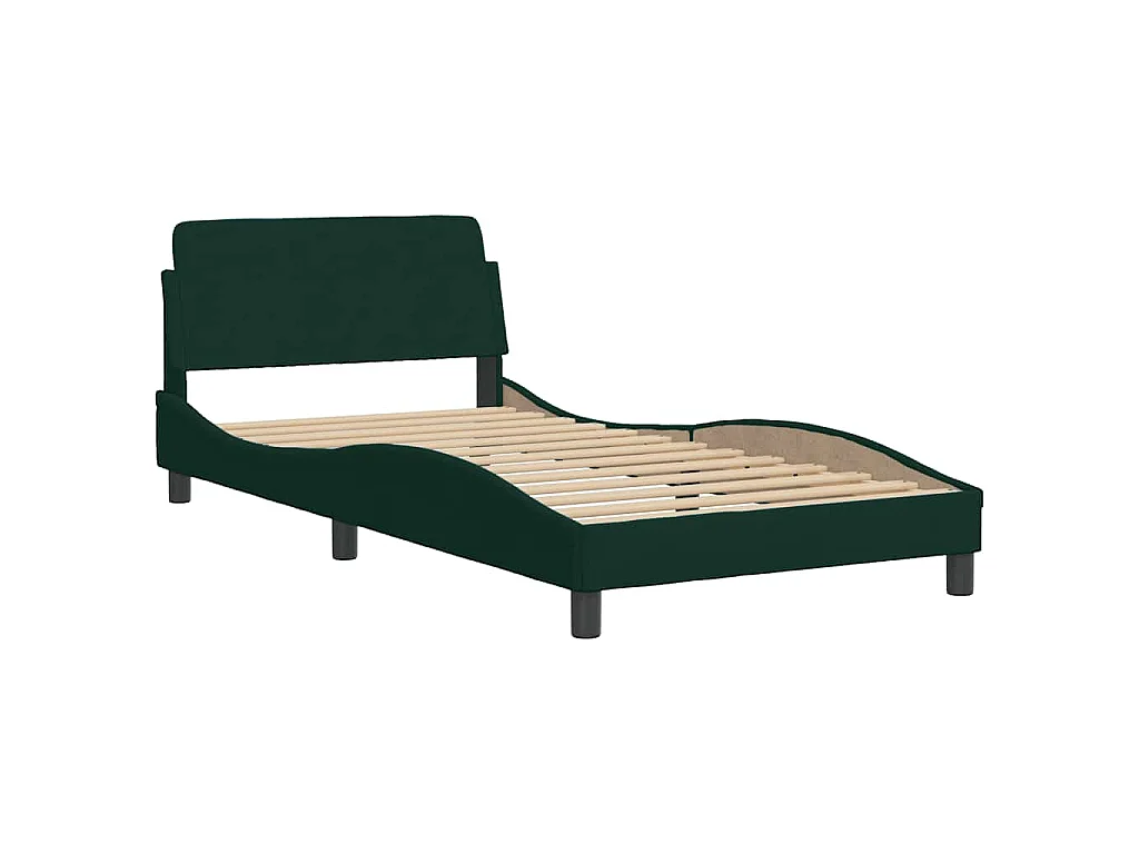 Bett mit Matratze "Dover" Dunkelgrün 100x200 cm Samt