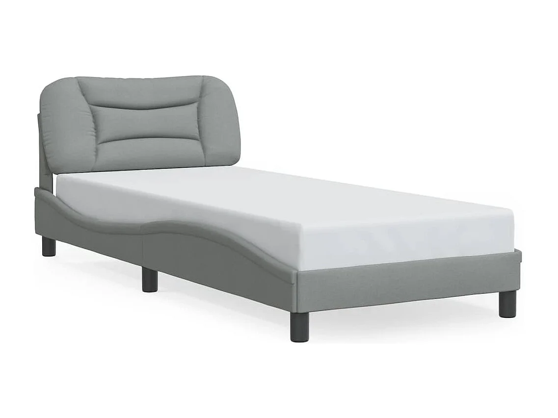 Cadre de lit sans matelas Hvar gris clair 90x200 cm tissu