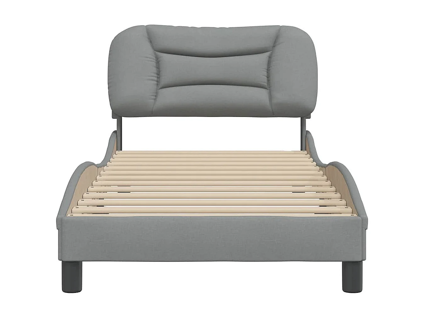 Cadre de lit sans matelas Hvar gris clair 90x200 cm tissu