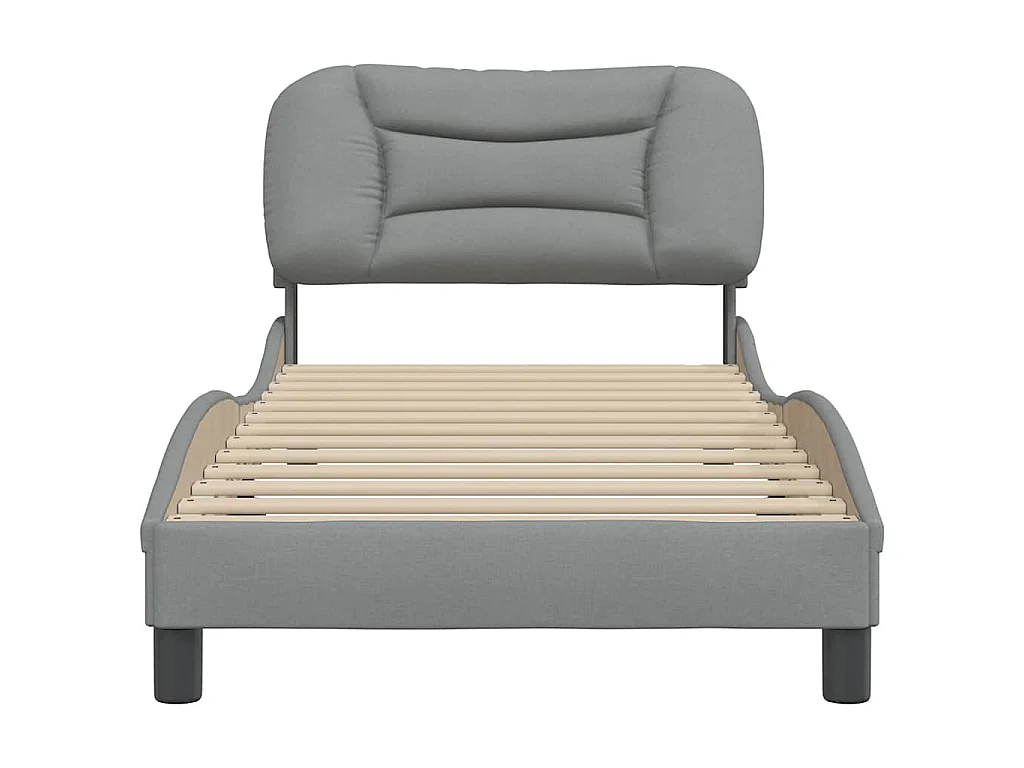 Cadre de lit sans matelas Hvar gris clair 90x200 cm tissu