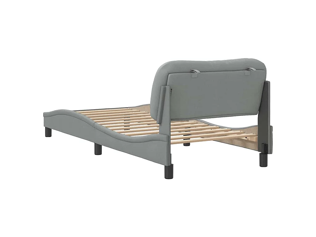 Cadre de lit sans matelas Hvar gris clair 90x200 cm tissu