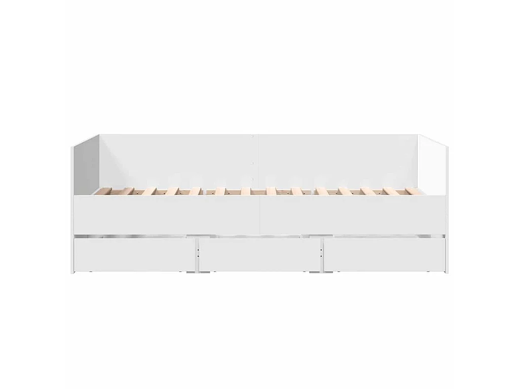 Lit de jour avec tiroirs sans matelas blanc 90x190 cm