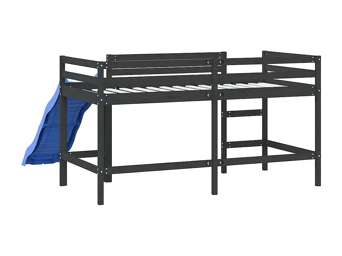 Lit mezzanine d'enfants sans matelas avec toboggan 90x190 cm