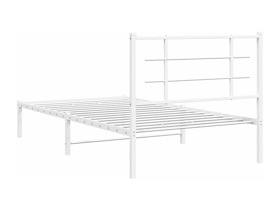 Bettgestell mit Kopfteil Metall Weiß 100x190 cm