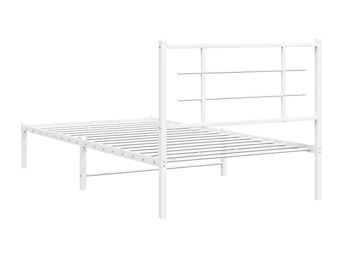 Estrutura de cama com cabeceira 100x190 cm metal branco