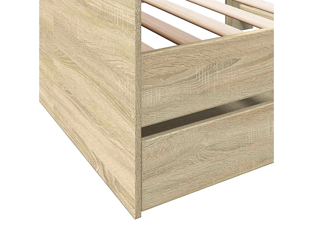 Slaapbank met lades zonder matras 90x190 cm sonoma eikenkleurig
