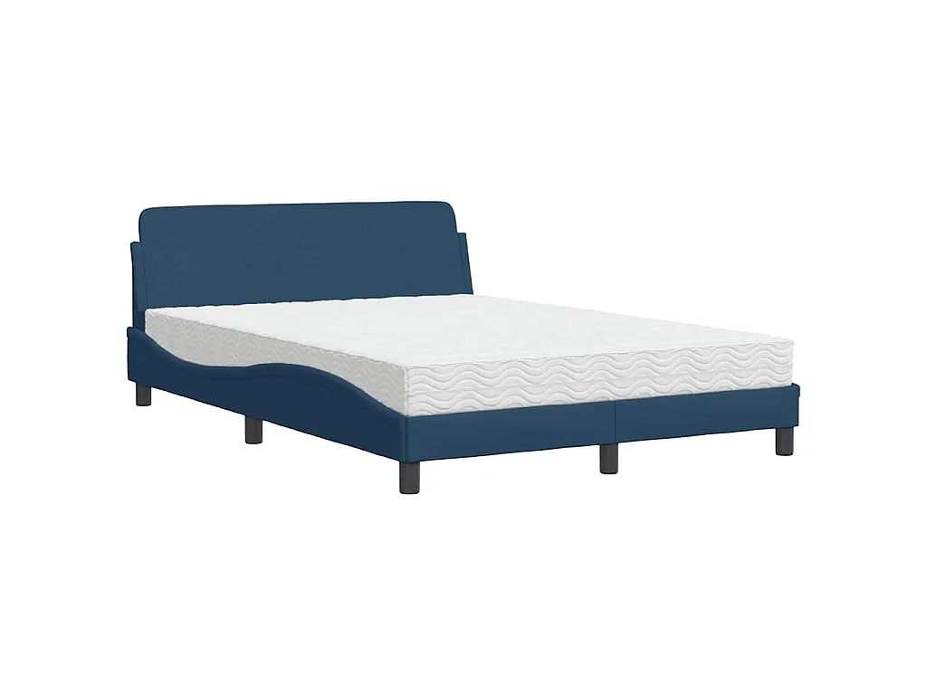 Lit avec matelas Dover bleu 120x200 cm tissu