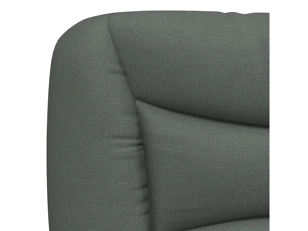 Cadre de lit sans matelas Hvar gris foncé 140x190 cm tissu