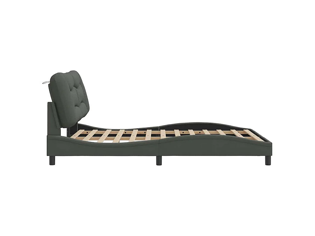 Bedframe zonder matras "Hvar" stof donkergrijs 140x190 cm