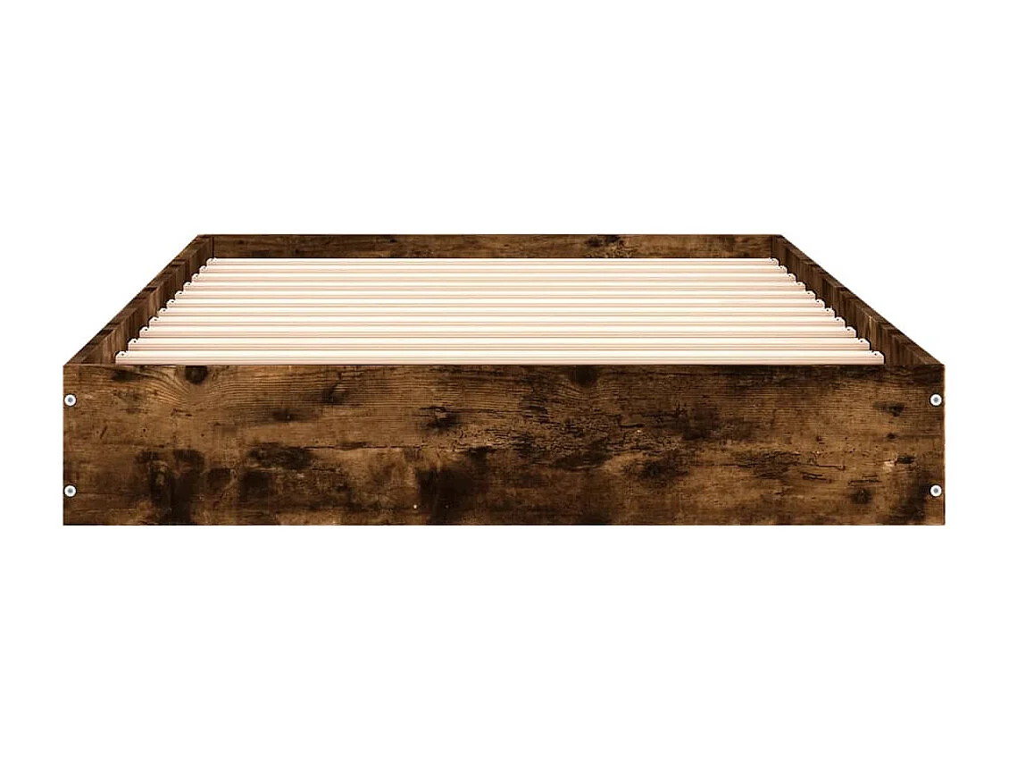 Cadre de lit sans matelas chêne fumé 75x190cm bois d'ingénierie