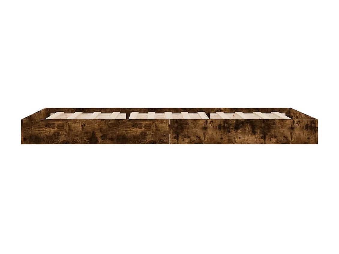 Cadre de lit sans matelas chêne fumé 75x190cm bois d'ingénierie