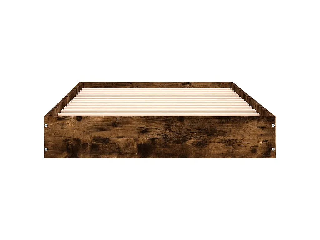 Cadre de lit sans matelas chêne fumé 75x190cm bois d'ingénierie