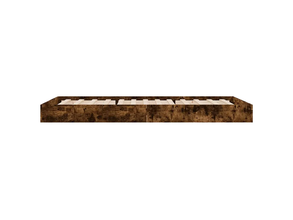 Cadre de lit sans matelas chêne fumé 75x190cm bois d'ingénierie