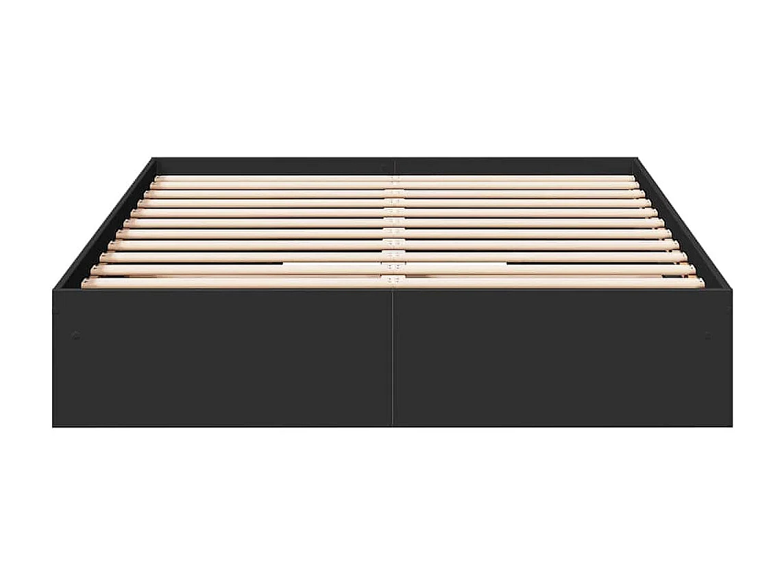 Cadre de lit avec tiroirs sans matelas noir 120x200 cm