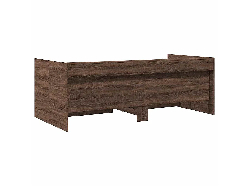 Lit de jour avec tiroirs sans matelas chêne marron 75x190 cm