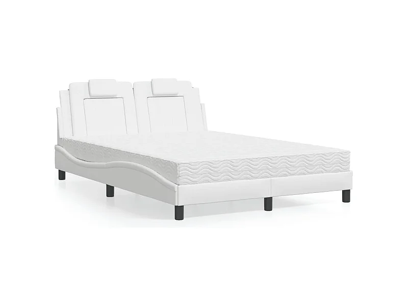 Lit Viana avec matelas blanc 120x200 cm similicuir