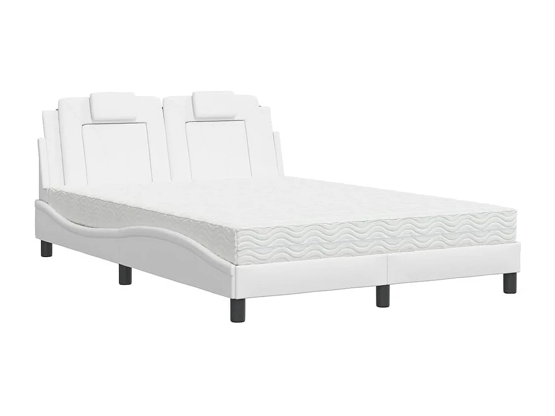 Lit Viana avec matelas blanc 120x200 cm similicuir