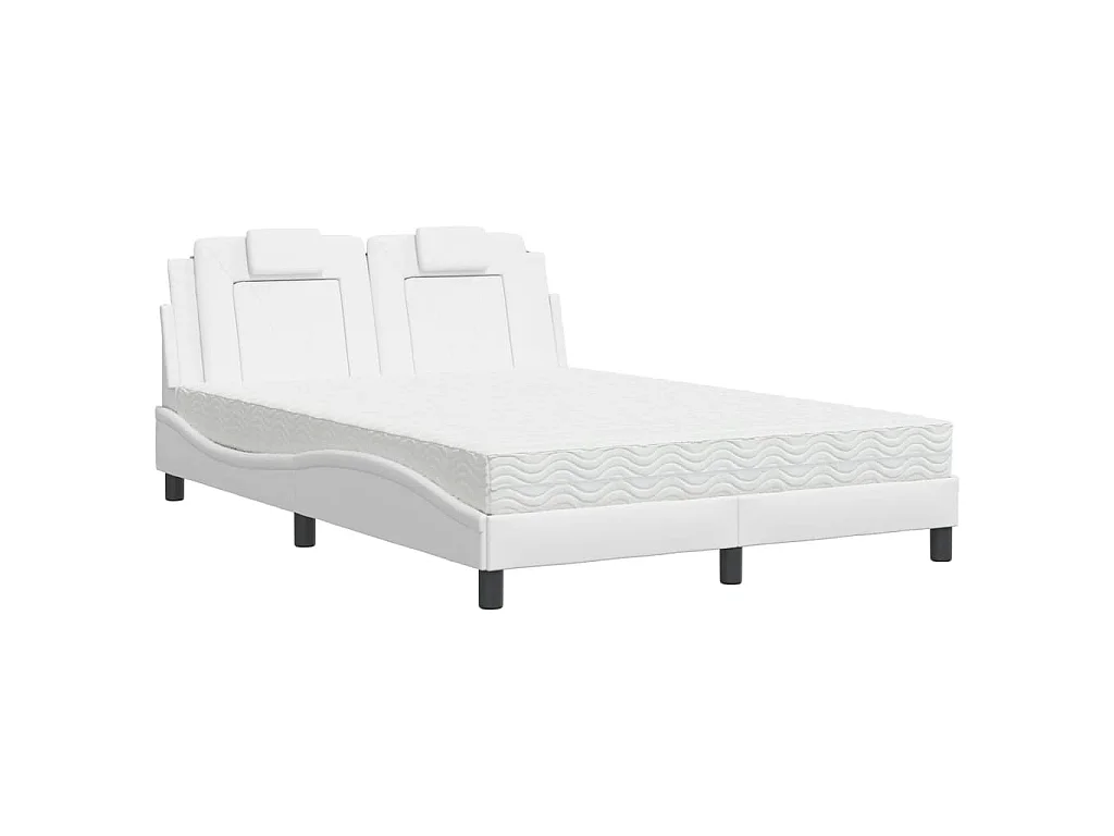 Bett "Viana" mit Matratze Weiß 120x200 cm Kunstleder