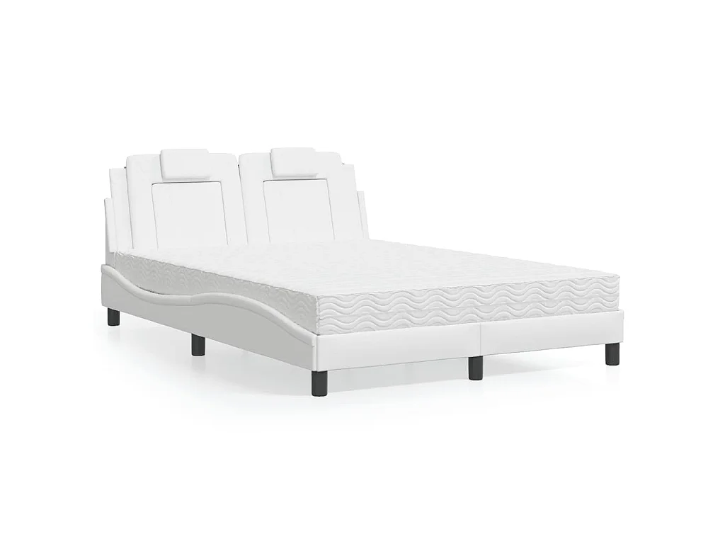 Bett "Viana" mit Matratze Weiß 120x200 cm Kunstleder