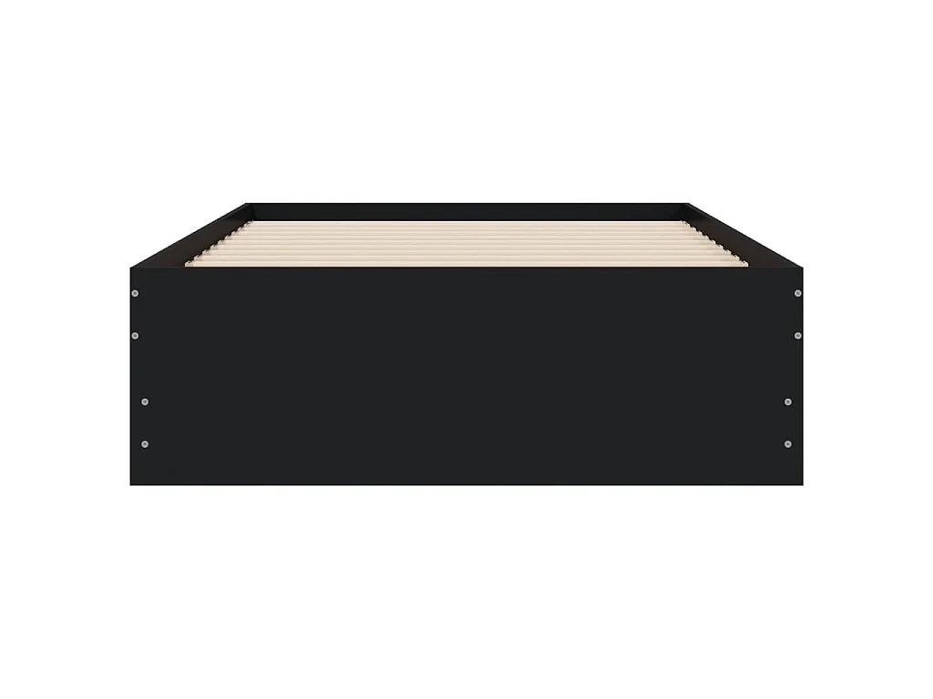 Cadre de lit avec tiroirs sans matelas noir 90x200 cm