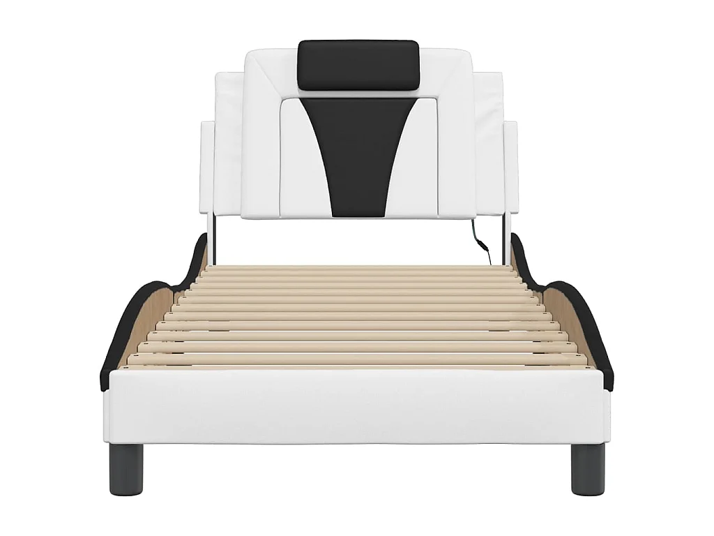 Cadre de lit Viana avec LED sans matelas blanc et noir 90x190 cm
