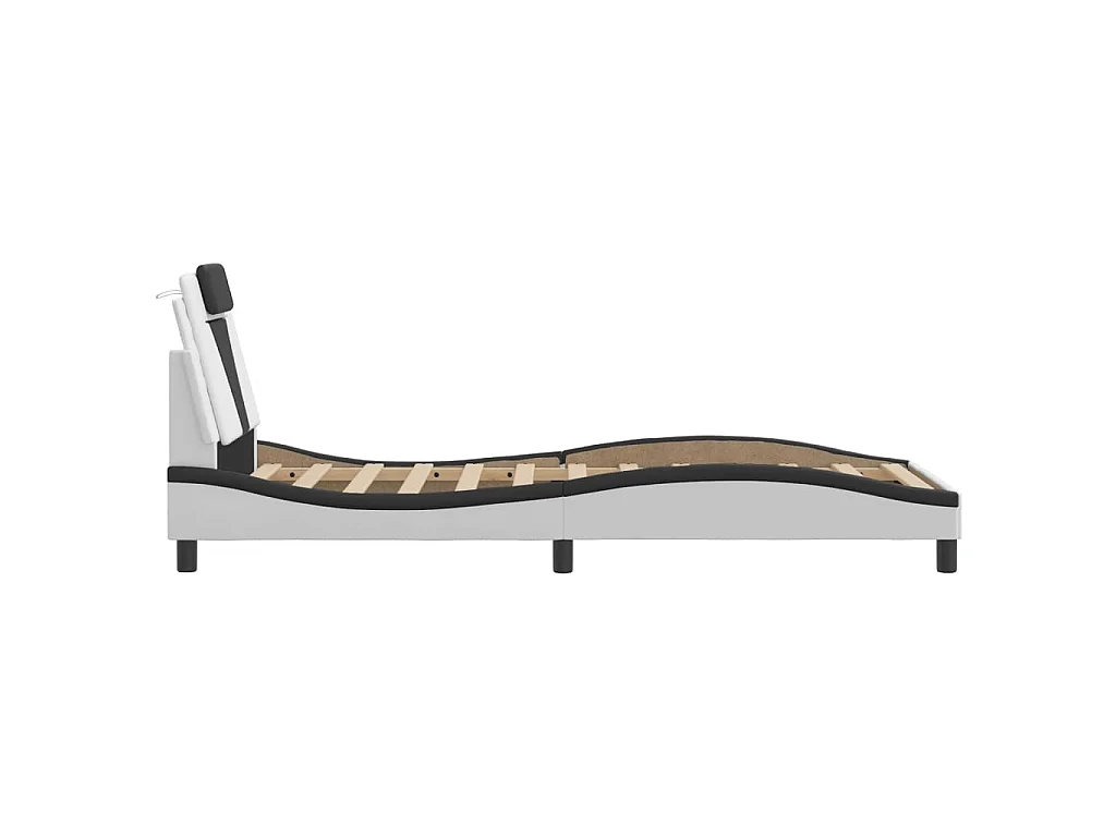 Cadre de lit Viana avec LED sans matelas blanc et noir 90x190 cm