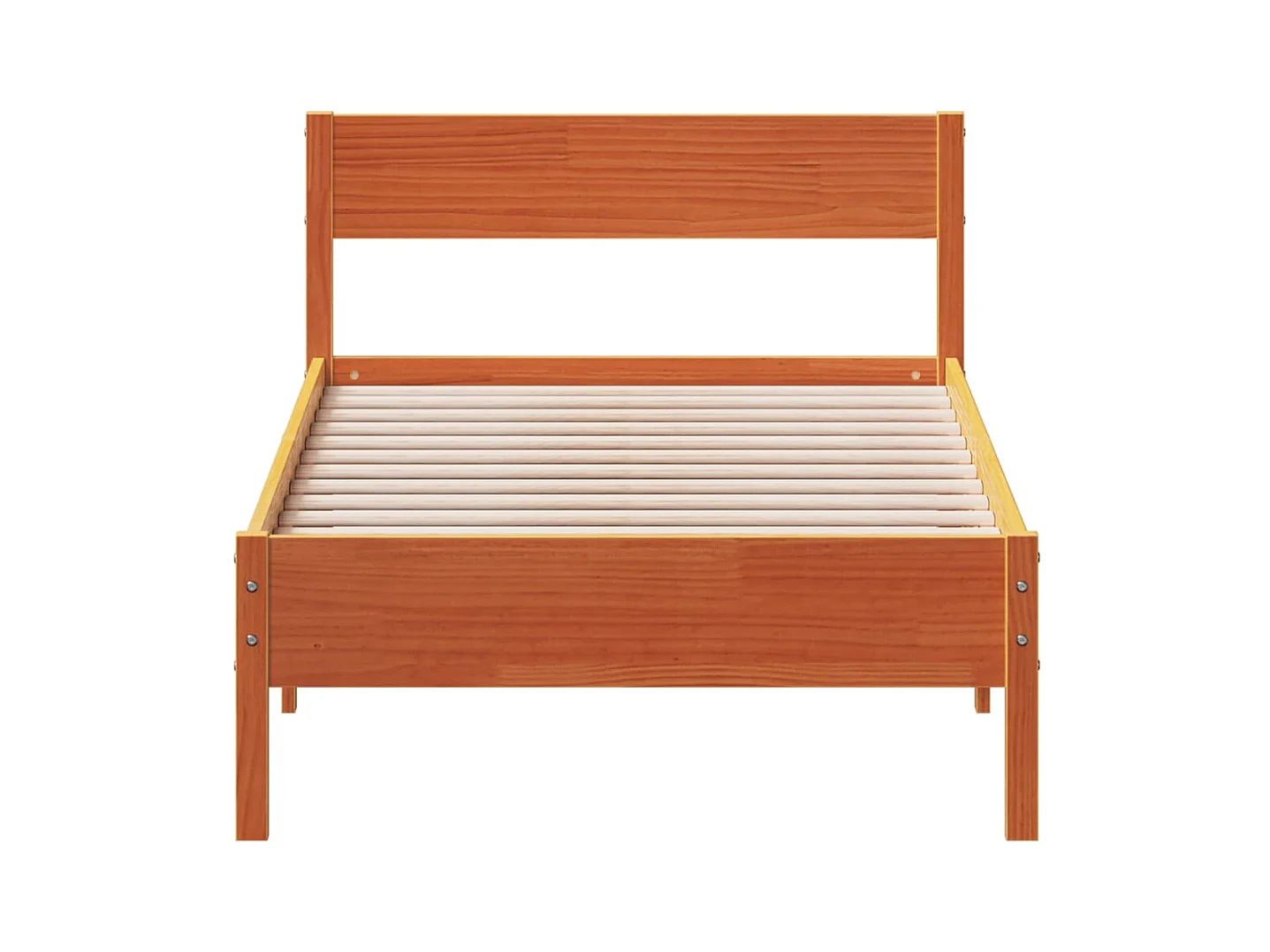 Bedframe zonder matras massief grenenhout wasbruin 90x200 cm