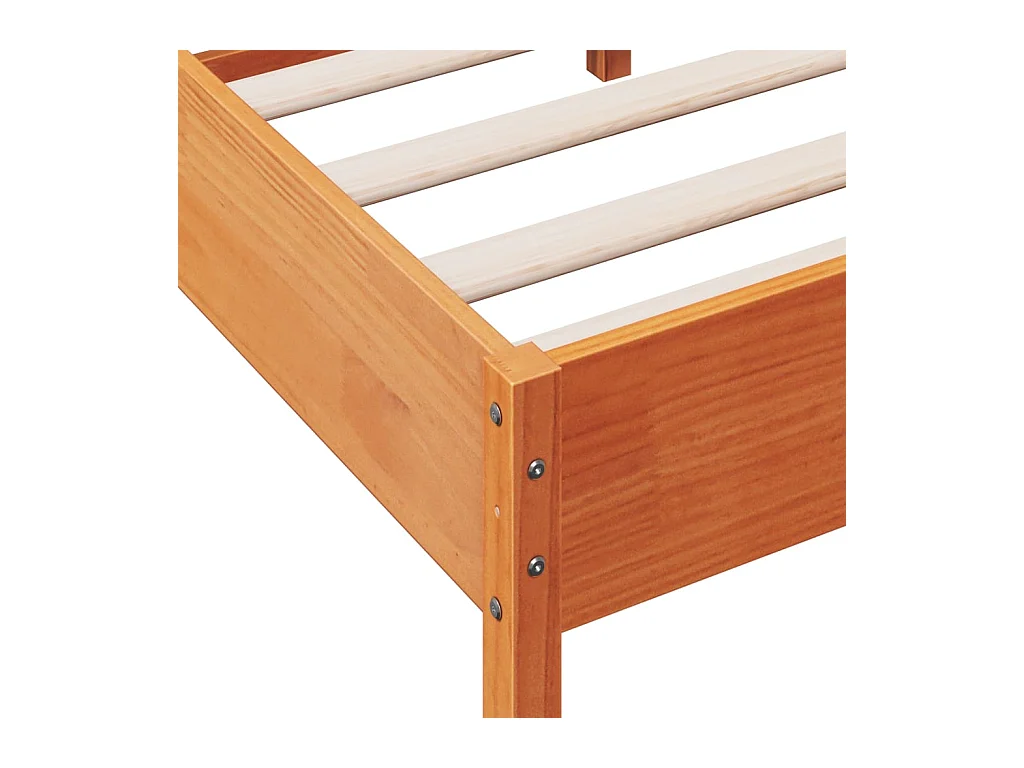 Bedframe zonder matras massief grenenhout wasbruin 90x200 cm