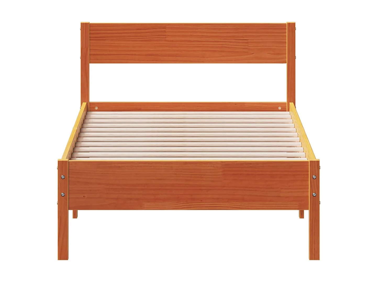 Bedframe zonder matras massief grenenhout wasbruin 90x200 cm