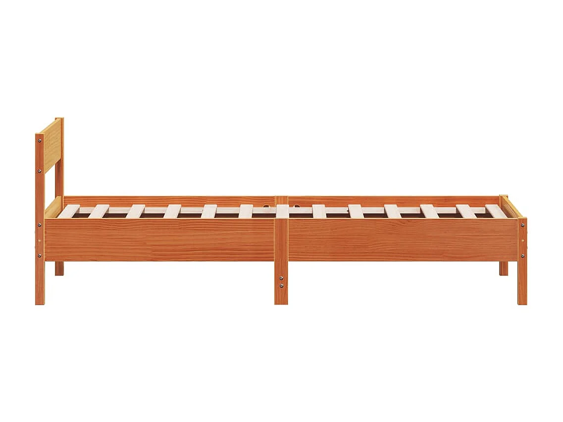 Bedframe zonder matras massief grenenhout wasbruin 90x200 cm