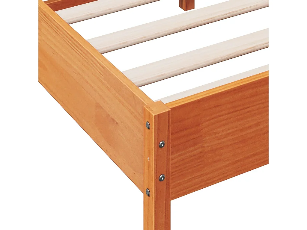 Bedframe zonder matras massief grenenhout wasbruin 90x200 cm