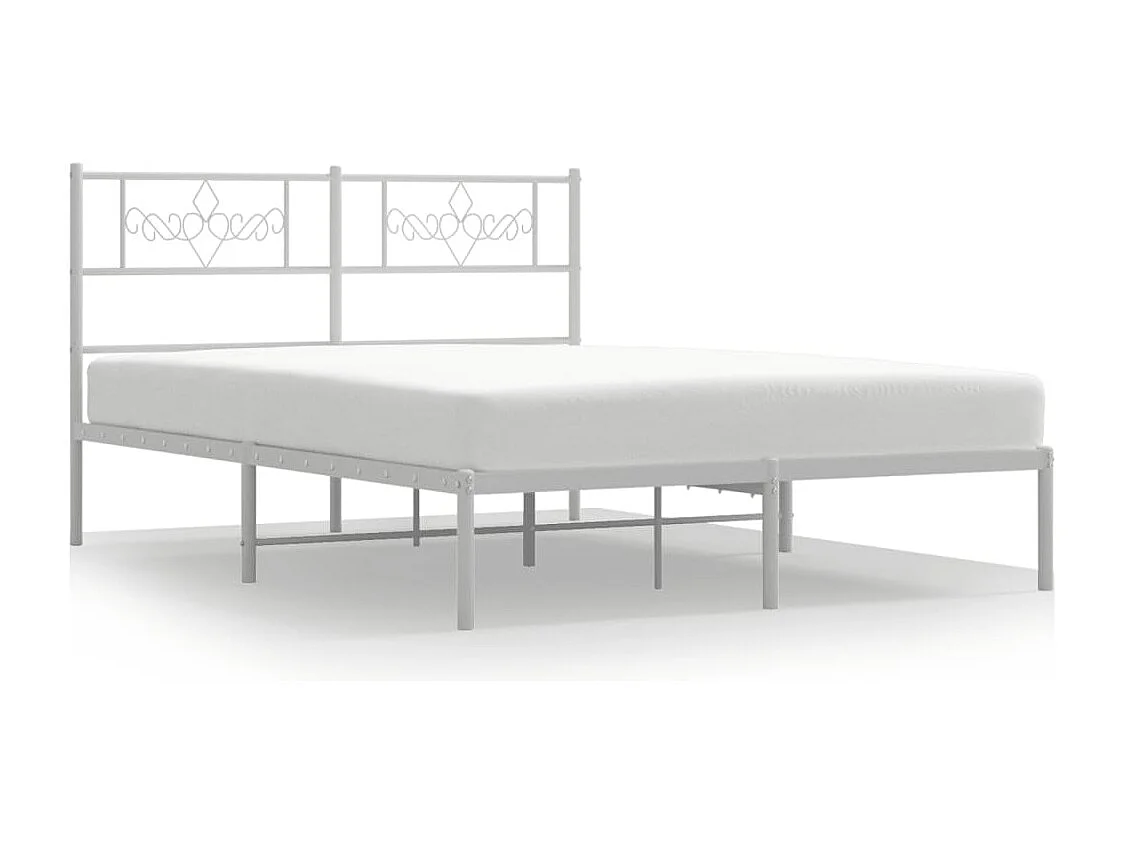 Giroletto con Testiera Metallo Bianco 140x190 cm