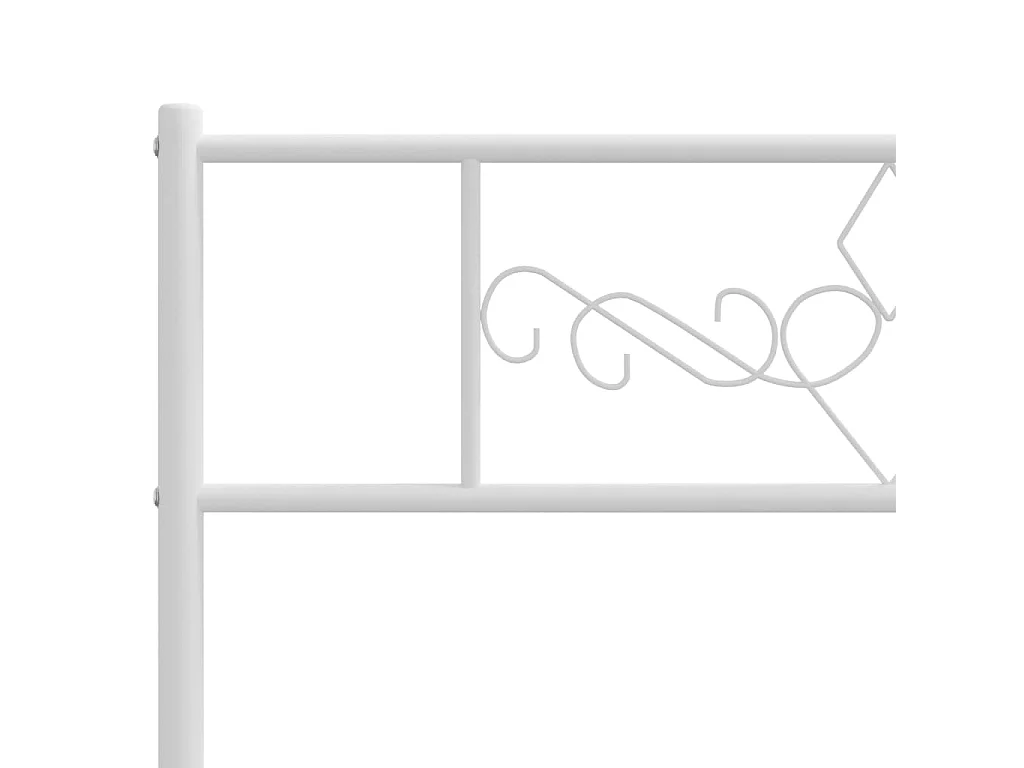 Bedframe met hoofdbord metaal wit 140x190 cm