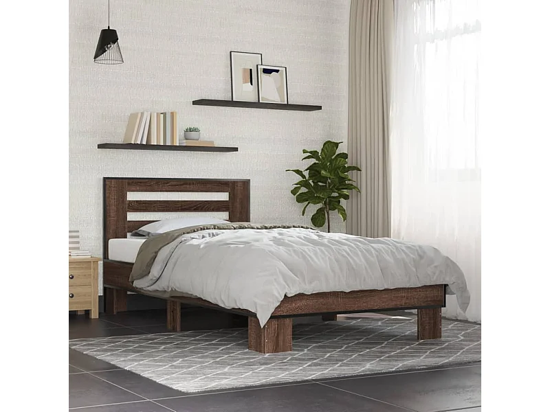 Cadre de lit sans matelas chêne marron 90x190 cm