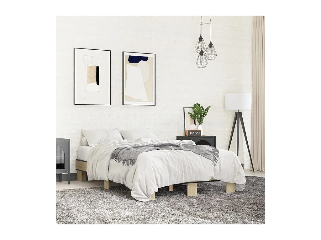 Cadre de lit sans matelas chêne sonoma 120x190 cm