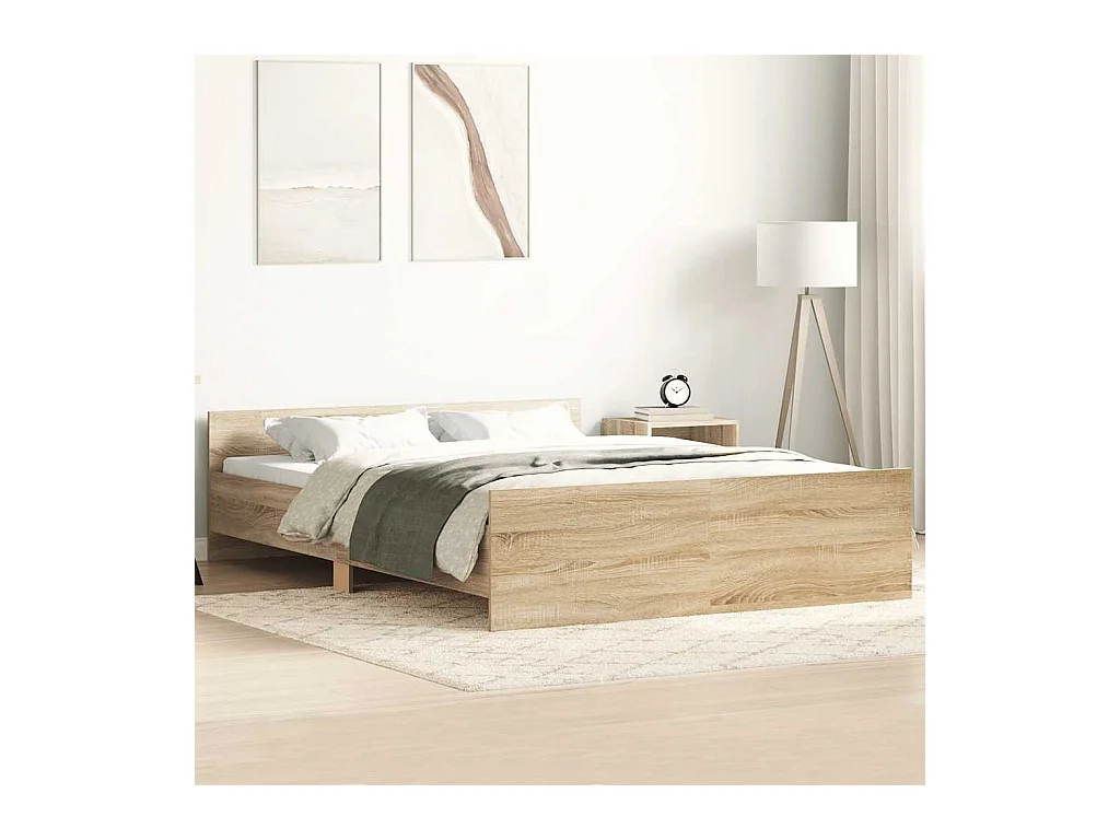 Cadre de lit sans matelas chêne sonoma 150x200 cm