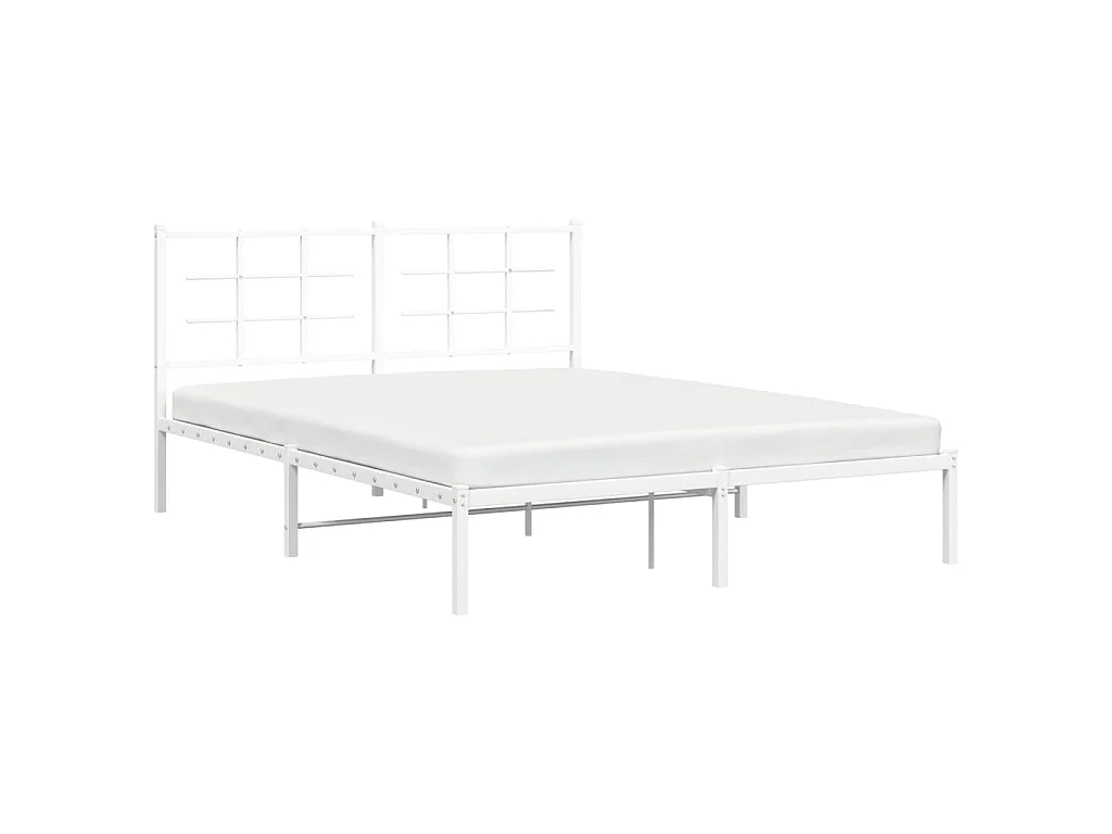 Giroletto con Testiera Metallo Bianco 160x200 cm