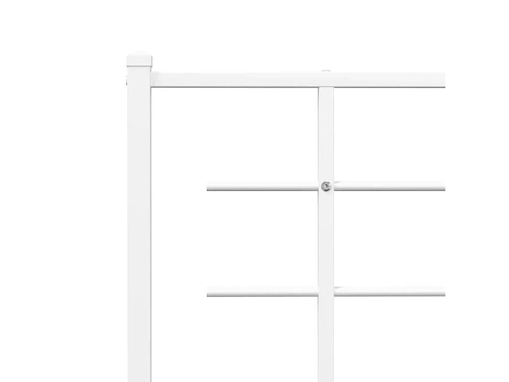 Cadre de lit métal sans matelas et tête de lit blanc 160x200 cm