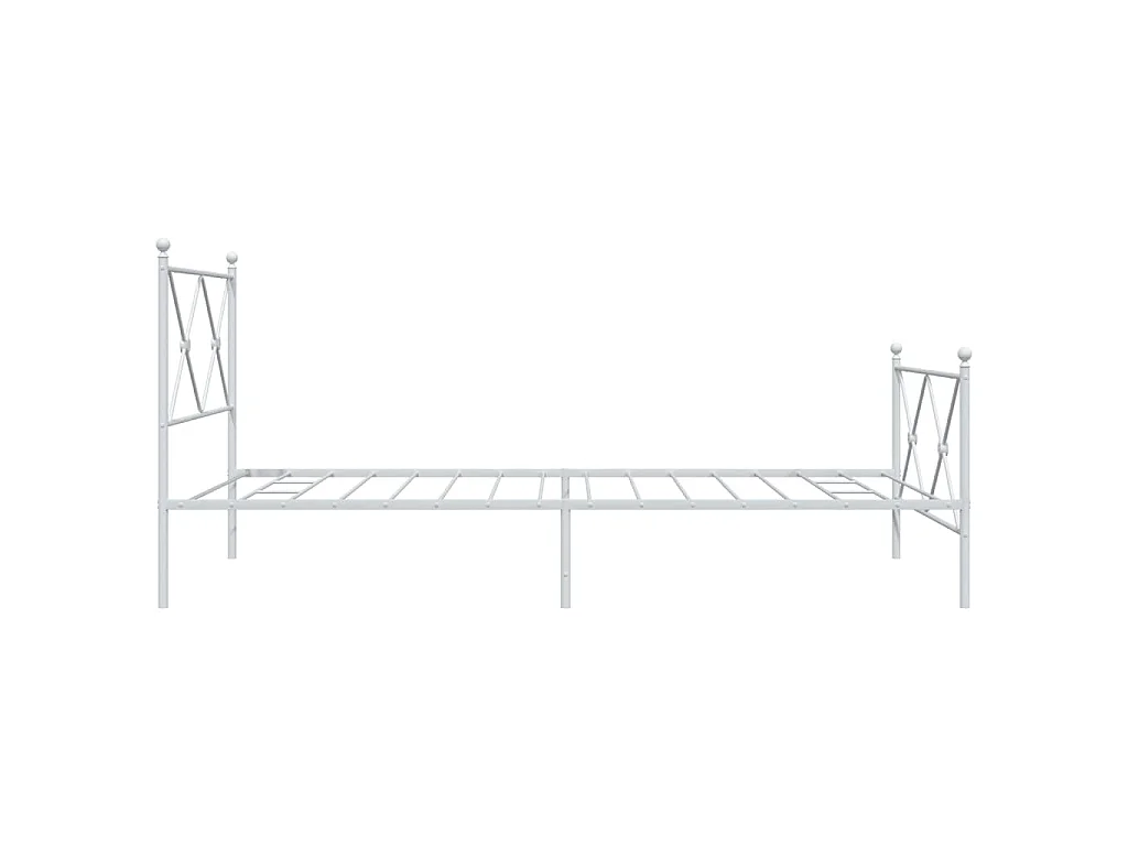 Cadre de lit métal sans matelas et pied de lit blanc 100x200 cm
