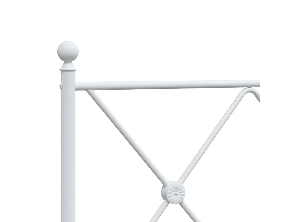 Cadre de lit métal sans matelas et pied de lit blanc 100x200 cm